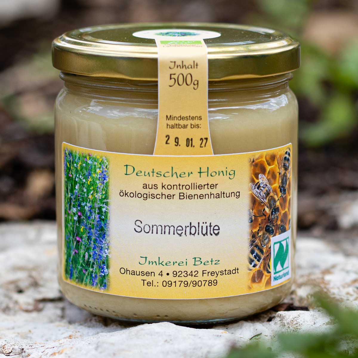 Deutscher bio sommerbluetenhonig von imkerei betz