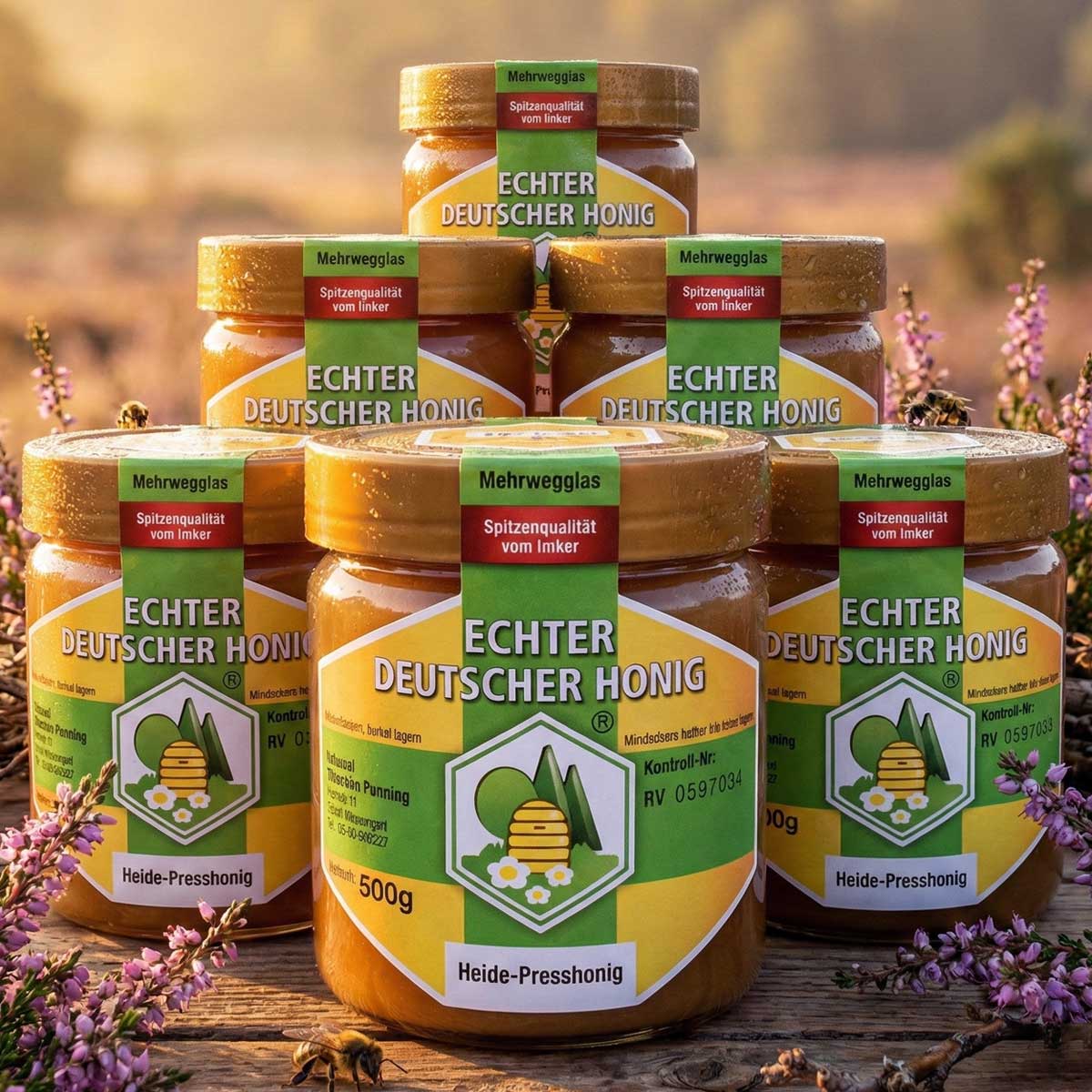 Echter heide presshonig aus der luenburger heide im sparpaket