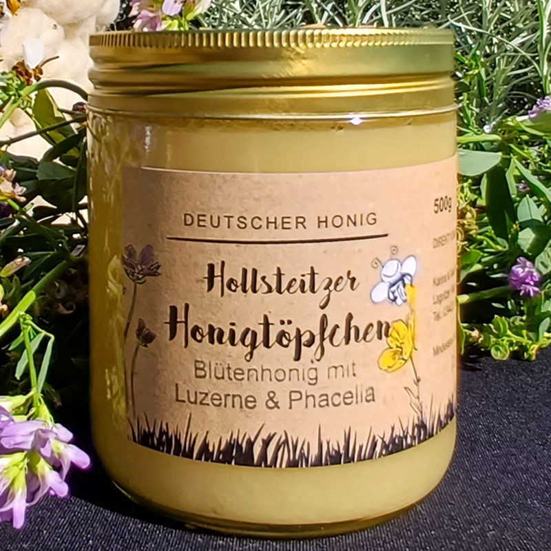 Bluetenhonig mit luzerne und phacelia